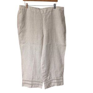 NWOT Chico's 100%‎ Linen Pull On Pants Pockets Flax Size 3 (XL/16)